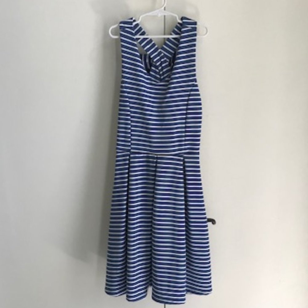 Zunie Blue/White Stripe Fit & Flare Dress.